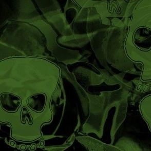 Haunted green skulls 