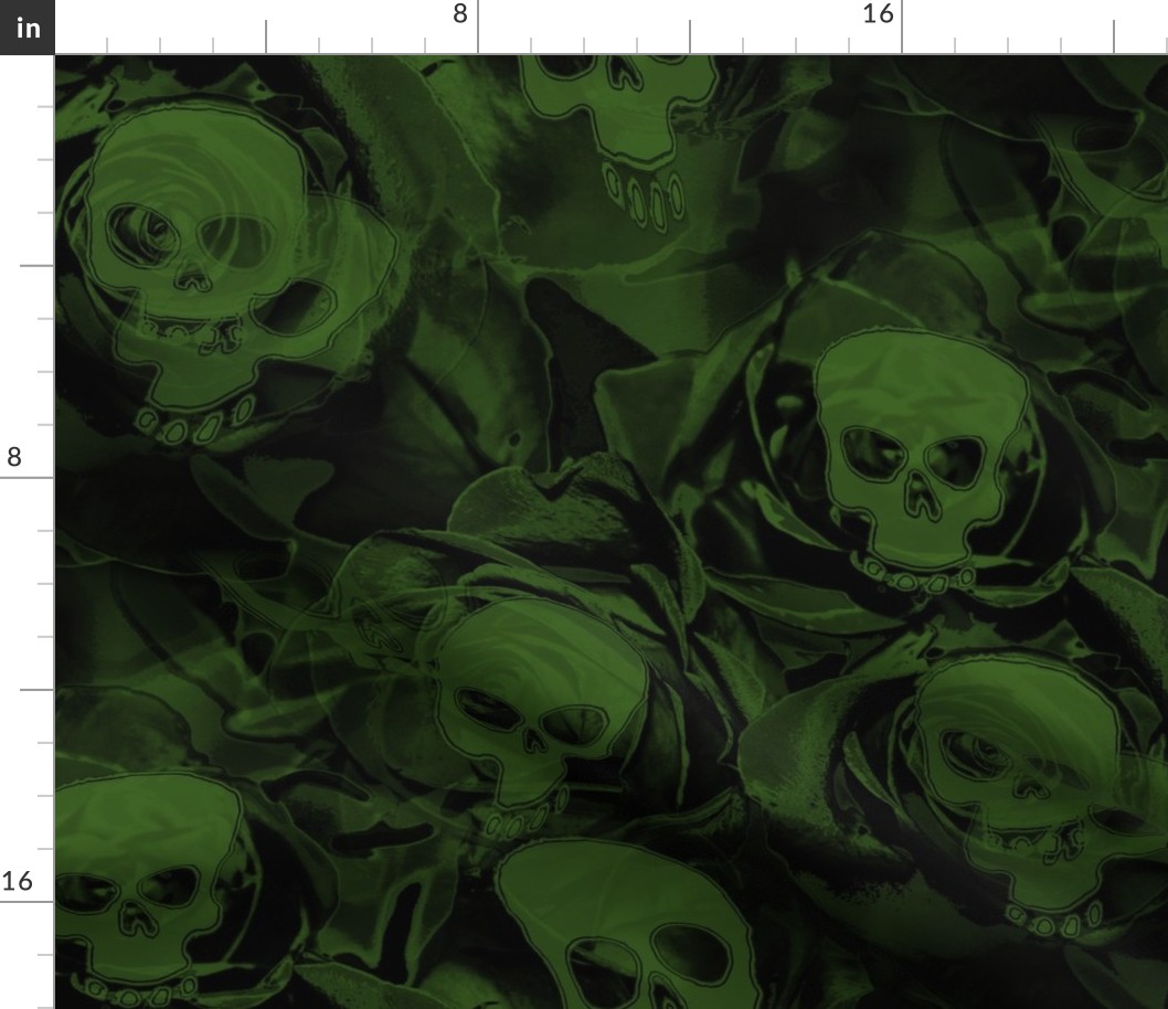 Haunted green skulls 