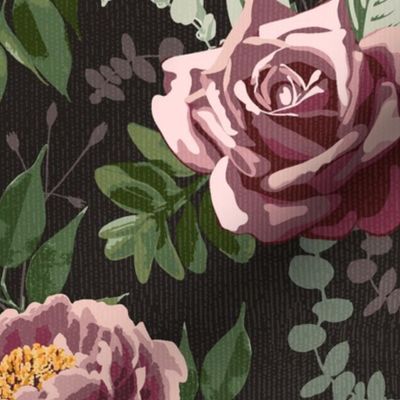 vintage flowers - dark