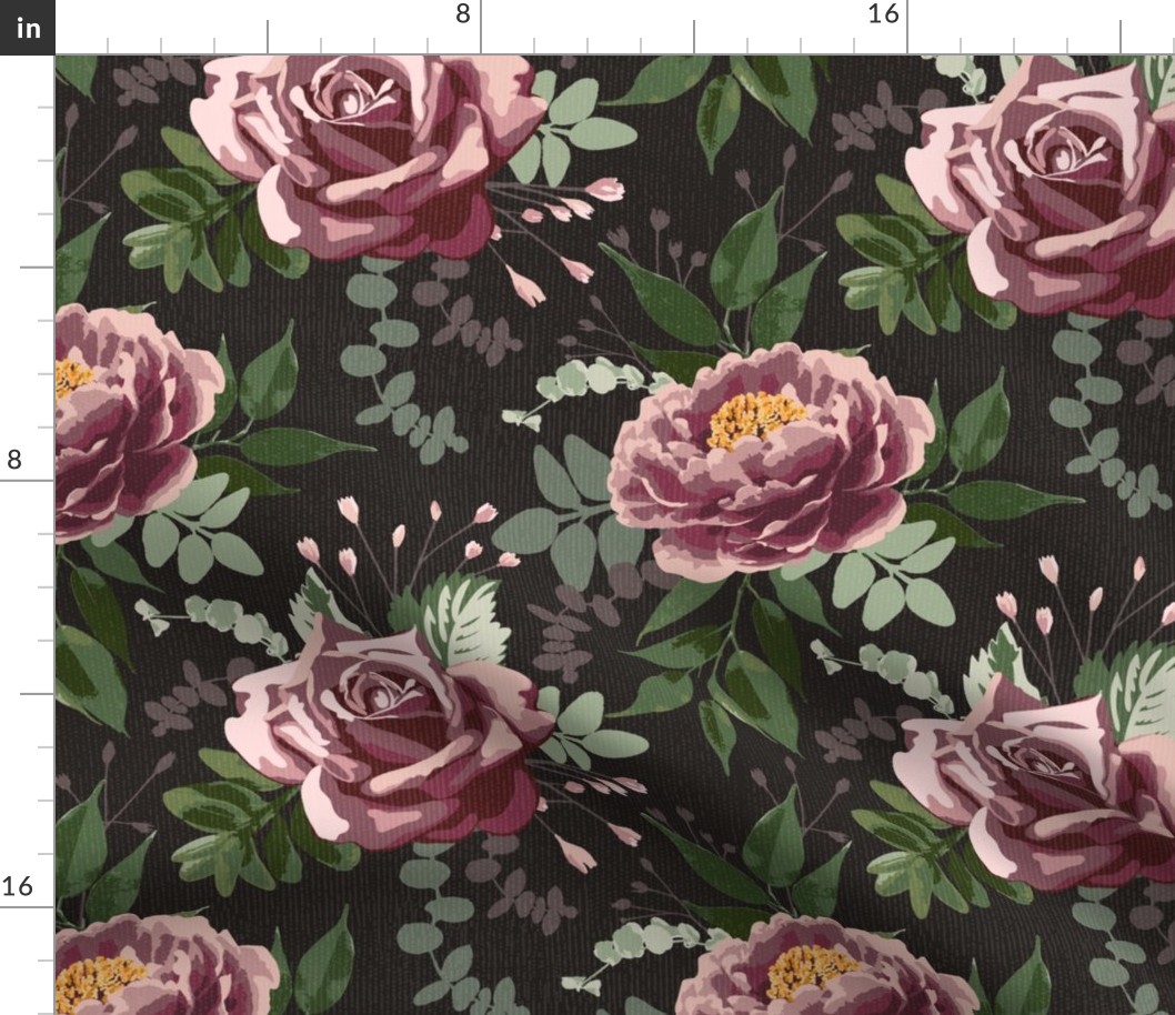 vintage flowers - dark