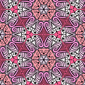 Shelled Hexagon, Pink, large