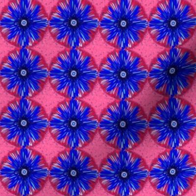 BYF6 - Bull's Eye Stylistic Floral in Pink and Blue