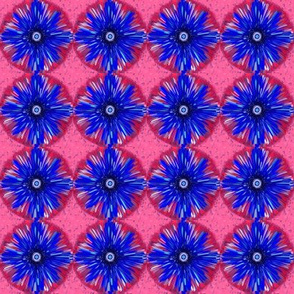 BYF6 - Bull's Eye Stylistic Floral in Pink and Blue