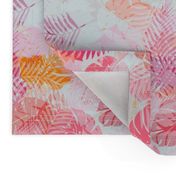 tropical palms - pink/orange small scale