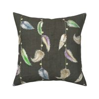 FEATHERS PEWTER LINEN