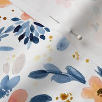 Fawn Floral blue peach white