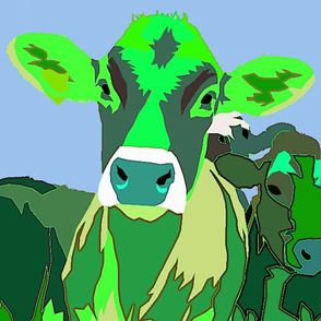lime green cow panel