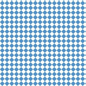 small white and light blue check