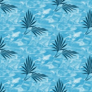 palm leaf on water - small - painting effect