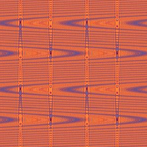 Zigzag Zing-a-Ling Texture in Orange and Violet  Blue