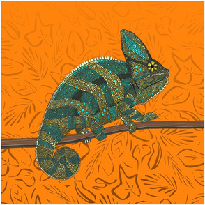 veiled chameleon turmeric 18 inch panel