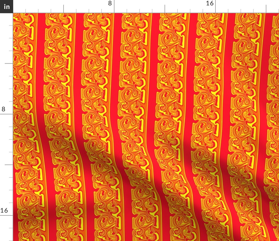 FS2 - Fishy Abstract Stripes in Red - Orange - Yellow