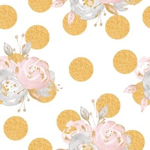 blush gray gold floral