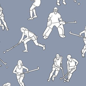 Large Scale Field Hockey on Dark Blue