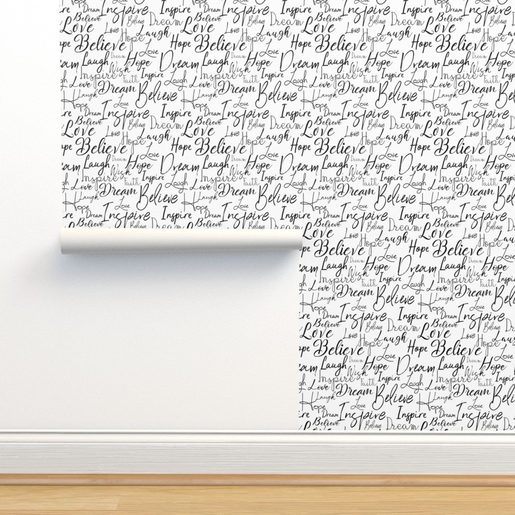 Positive Affirmations Typography Wallpaper | Spoonflower