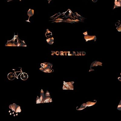 Portland Icons in Coffee Beans_Small Scale