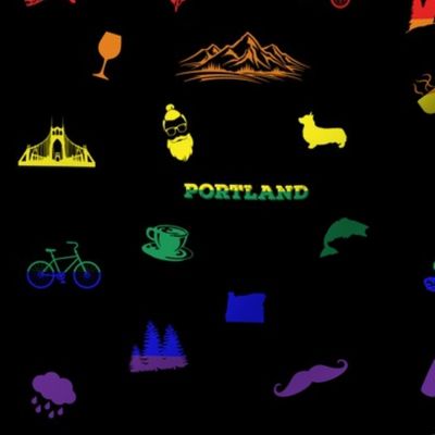 Portland Icons in Rainbow Colors_Small Scale