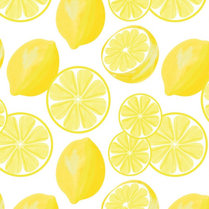 Lemons on White