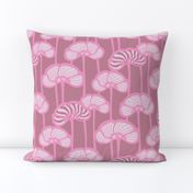 Spring Poppies Fresh Garden Striped Floral Botanical in Dusky Pink White on Mauve - UnBlink Studio by Jackie Tahara