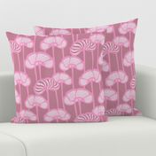 Spring Poppies Fresh Garden Striped Floral Botanical in Dusky Pink White on Mauve - UnBlink Studio by Jackie Tahara