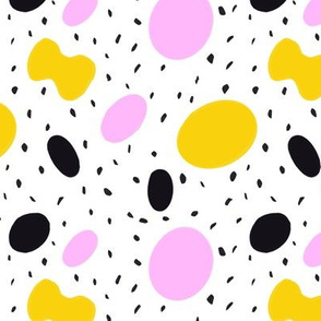 Modern spots pink and yellow