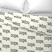 nope period, large scale, soft white black ivory winter white cream