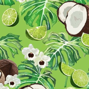 Lime Coconut Orchids Green