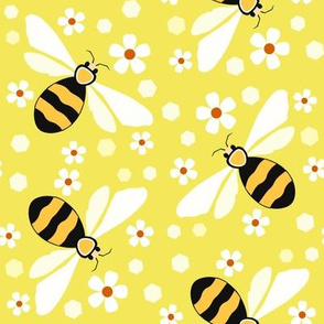 Bees on Light Yellow