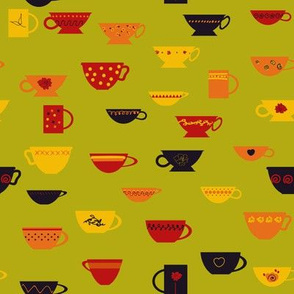 colorful teacups by rysunki_malunki