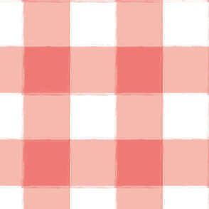 Large Coral Buffalo Check Gingham