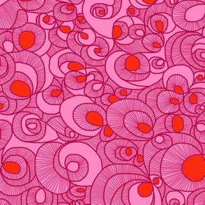 Peacock Circles in Pink - LARGE
