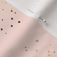 sprinkly gold dots-peach blush