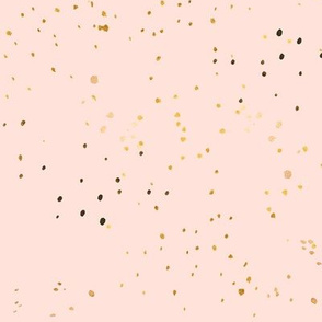 sprinkly gold dots-peach blush