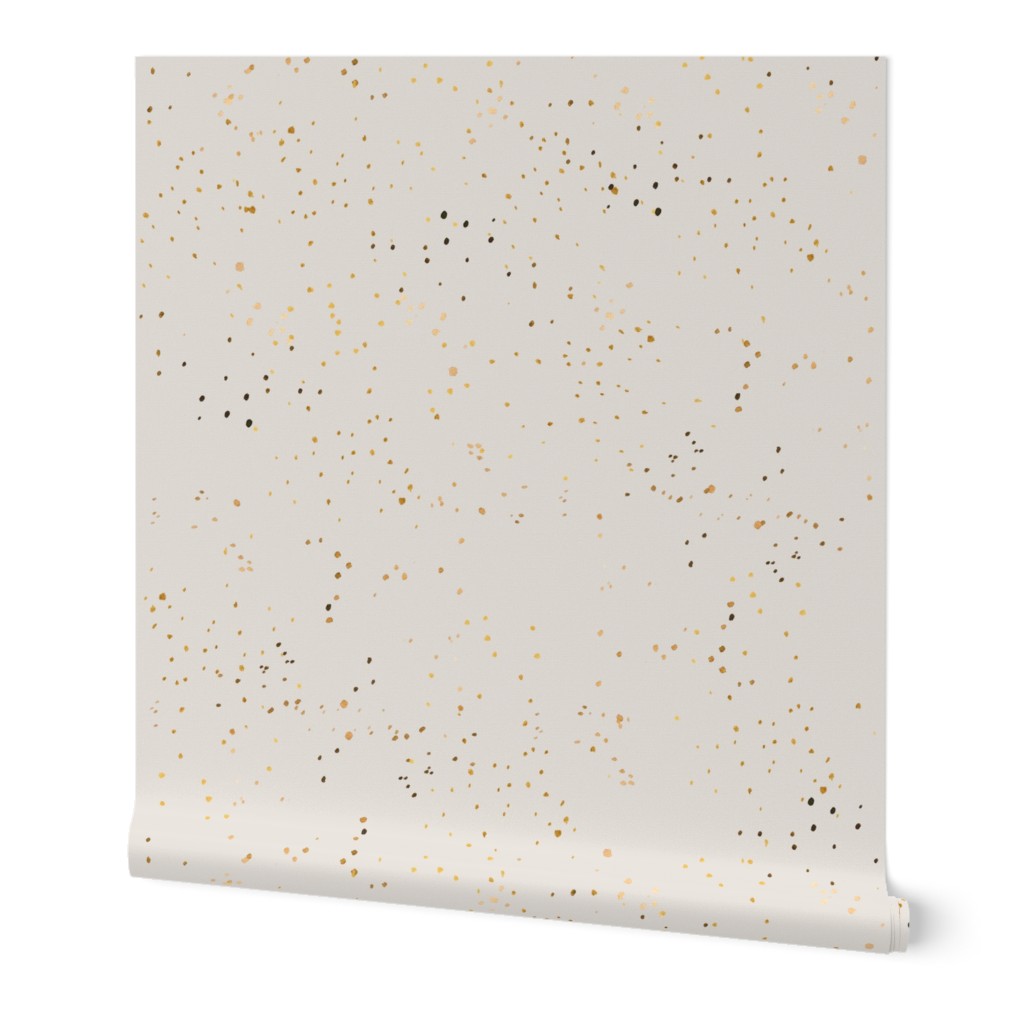 sprinkly gold dots-soft gray sage