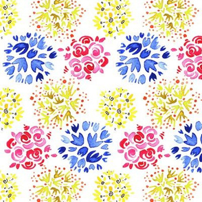 Watercolor Pom Pom Floral