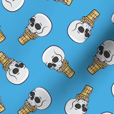 skull ice cream cones - toss on blue - LAD19