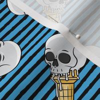 skull ice cream cones - toss on black and blue stripes  - LAD19