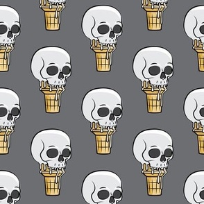 skull ice cream cones - dark grey - LAD19