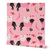 Black Labrador Love Bug - SMALL fabric love dogs, cupid dog, labrador fabric, black lab fabric