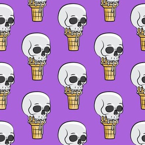 skull ice cream cones - purple - LAD19