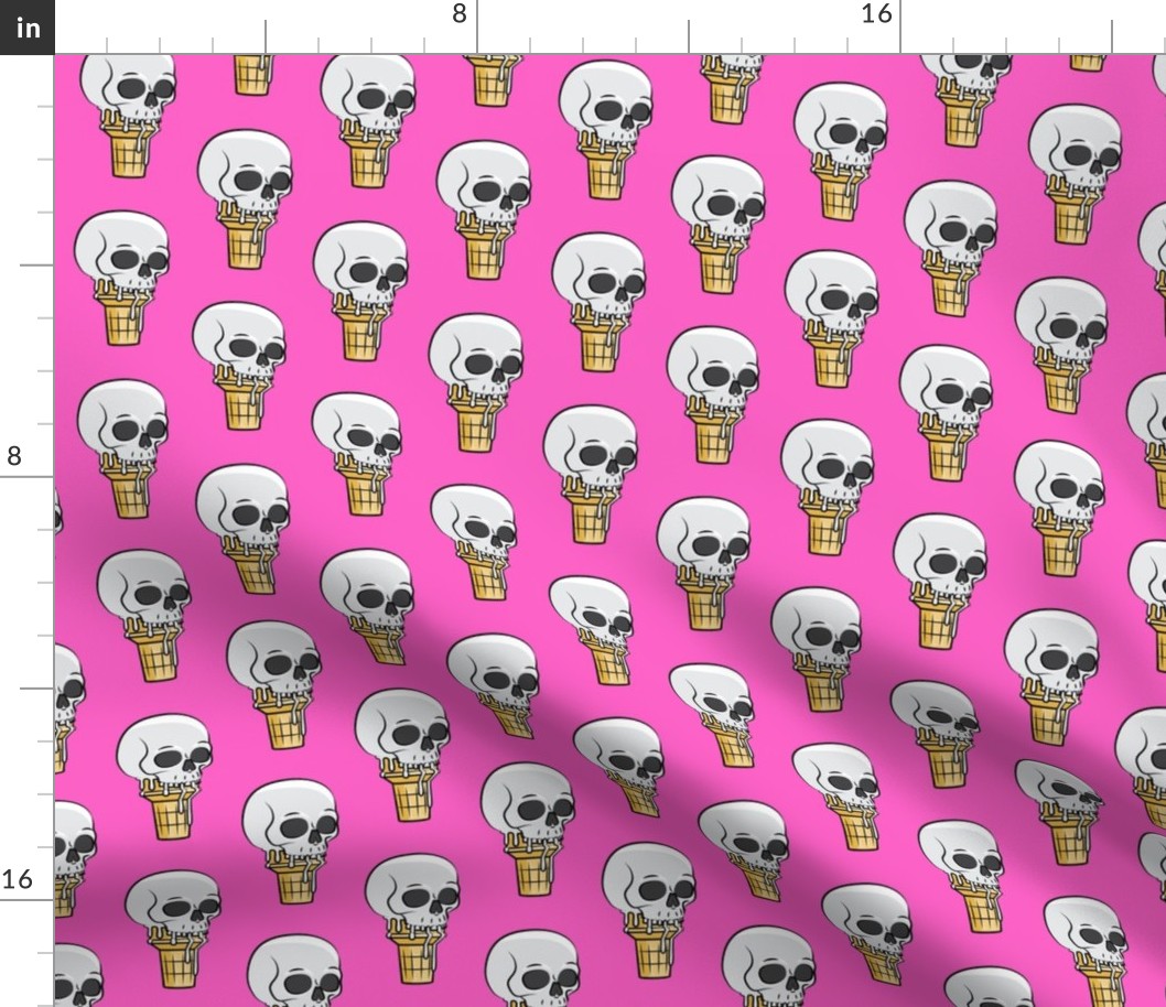 skull ice cream cones - pink - LAD19