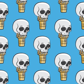 skull ice cream cones - blue - LAD19