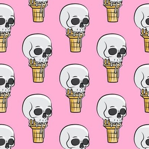 skull ice cream cones - pink - LAD19