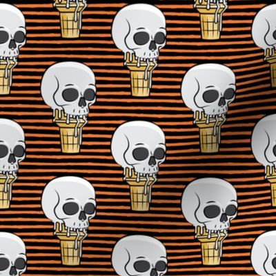 skull ice cream cones - black and orange stripes - LAD19