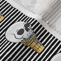 skull ice cream cones - black stripes - LAD19