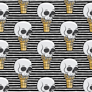 skull ice cream cones - black stripes - LAD19