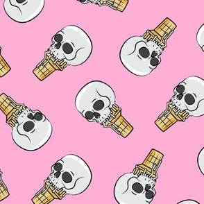 skull ice cream cones - toss on  pink - LAD19
