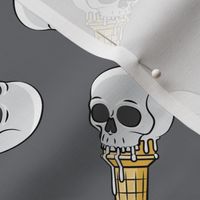 skull ice cream cones - toss on dark grey - LAD19