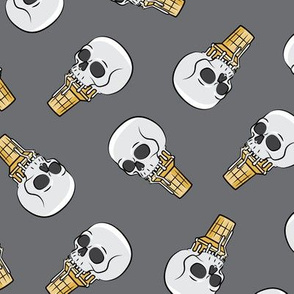 skull ice cream cones - toss on dark grey - LAD19