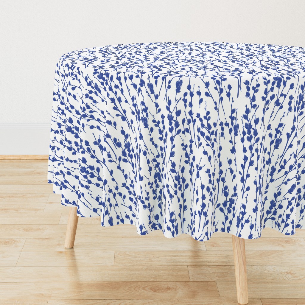 Pussywillow Silhouettes | Medium Blue + White